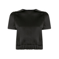 SHUSHU/TONG Camiseta cropped com gola Peter Pan - Preto