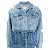 SJYP Jaqueta jeans com efeito destroyed - Azul