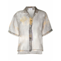 Soulland Camisa Cleo translúcida com estampa floral - Cinza