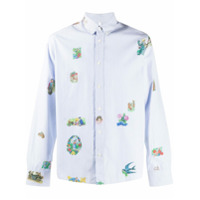 Soulland Camisa Edgar com estampa illustration - Azul