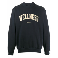 Sporty & Rich Moletom com slogan Wellness - Azul