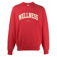 Sporty & Rich Moletom com slogan Wellness - Vermelho