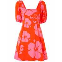 STAUD Hibiscus floral print mini dress - Vermelho