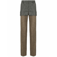 Stefan Cooke tailored contrast panel trousers - Cinza