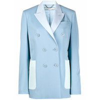 Stella McCartney Blazer com abotoamento duplo e recortes - Azul