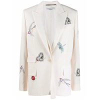 Stella McCartney Blazer com bordado de insetos - Branco