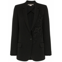 Stella McCartney Blazer Tonal com aplicações florais - Preto