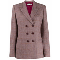 Stella McCartney Blazer xadrez com abotoamento duplo - Rosa