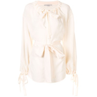 Stella McCartney Blusa com cordão de ajuste e detalhe de amarração - Branco