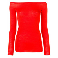 Stella McCartney Blusa de tricô com decote canoa - Laranja