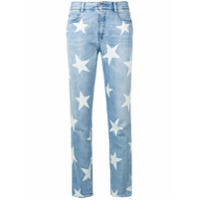 Stella McCartney Calça jeans com estampa de estrela - Azul