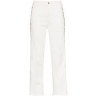 Stella McCartney Calça jeans cropped com logo - Branco