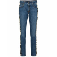 Stella McCartney Calça jeans cropped com logo na lateral - Azul