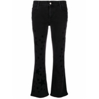 Stella McCartney Calça jeans flare com estampa de estrelas - Preto