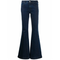 Stella McCartney Calça jeans flare com logo lateral - Azul