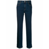 Stella McCartney Calça jeans reta com acabamento monogramado - Azul
