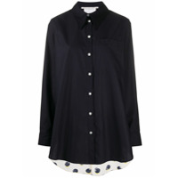 Stella McCartney Camisa com acabamento contrastante - Azul