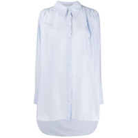 Stella McCartney Camisa longa com franzido - Azul