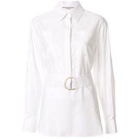 Stella McCartney Camisa mangas longas com cinto - Branco