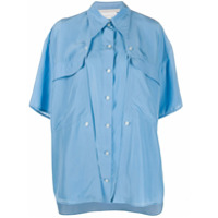 Stella McCartney Camisa oversized com botões - Azul