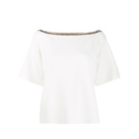 Stella McCartney Camiseta com aplicação na gola - Branco