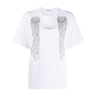 Stella McCartney Camiseta com estampa de logo e aplicação - Branco