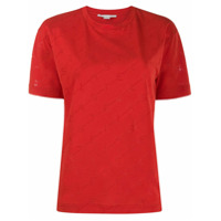 Stella McCartney Camiseta perfurada com monograma - Vermelho