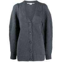 Stella McCartney Cardigan mangas bufantes canelado - Azul