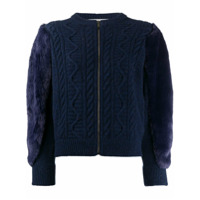 Stella McCartney Fur Free Fur cable-knit jacket - Azul