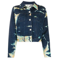 Stella McCartney Jaqueta jeans cropped tie-dye - Azul