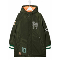 Stella McCartney Kids Casaco matelassê Varsity Badges - Verde