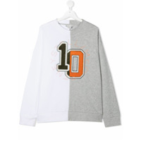 Stella McCartney Kids Moletom com estampa de número 10 - Branco