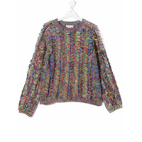 Stella McCartney Kids Suéter de tricô com franjas - Verde