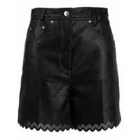 Stella McCartney leather-effect scalloped shorts - Preto