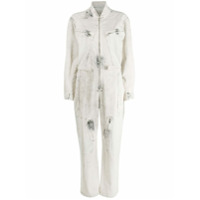 Stella McCartney Macacão jeans com efeito manchado e zíper - Cinza