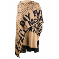 Stella McCartney Poncho de tricô com slogan - Neutro