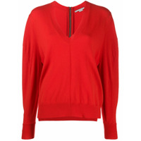 Stella McCartney Suéter drapeado com gola V - Azul