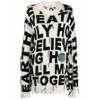 Stella McCartney Suéter oversized com slogan - Branco