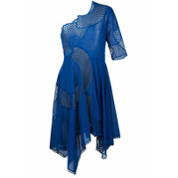 Stella McCartney Vestido assimétrico com recortes em tela - Azul