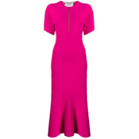 Stella McCartney Vestido evasê com zíper frontal - Rosa