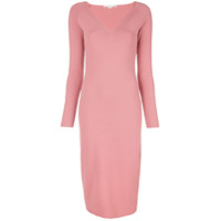 Stella McCartney Vestido midi com decote em V - Rosa