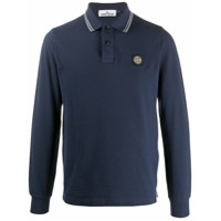 Stone Island Camisa polo com acabamento de listras - Azul