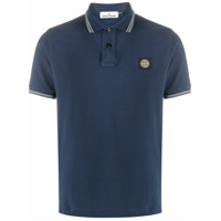Stone Island Camisa polo com patch de logo - Azul