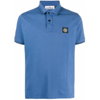 Stone Island Camisa polo com patch de logo - Azul