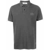 Stone Island Camisa polo com patch de logo - Cinza