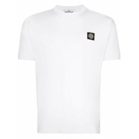 Stone Island Camiseta de algodão com logo - Branco