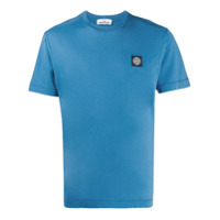 Stone Island Camiseta de algodão com patch de logo - Azul