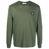 Stone Island Camiseta decote careca com patch de logo - Verde