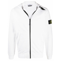 Stone Island hooded zip-front sweatshirt - Branco