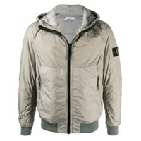 Stone Island Jaqueta bomber com capuz - Cinza